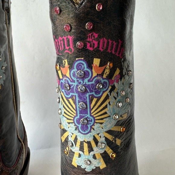 ARIAT Rare Gypsy Soule Collection Limited Edition Pink & Sassy Crystal Size 7,5 - Picture 17 of 17